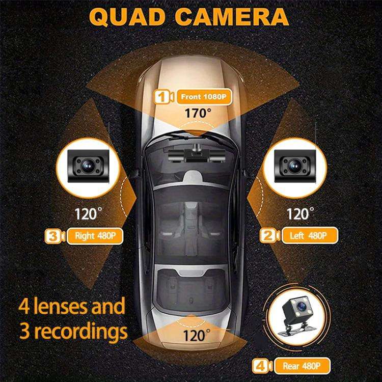 High-Definition 1080P Infrared Night Cision Parking Monitoring Driving Recorder, Specification: 3...