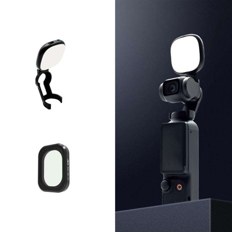 For DJI Osmo Pocket 3 JSR Fixed Frame Head Fill Light, Spec: With Black Soft 1/4 Filter