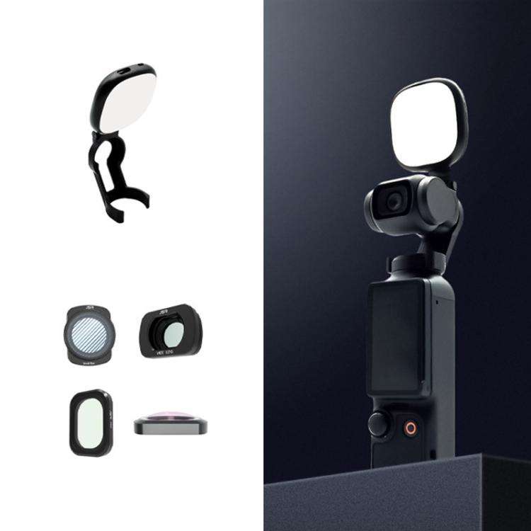 For DJI Osmo Pocket 3 JSR Fixed Frame Head Fill Light, Spec: With Wide Angle 4 In 1