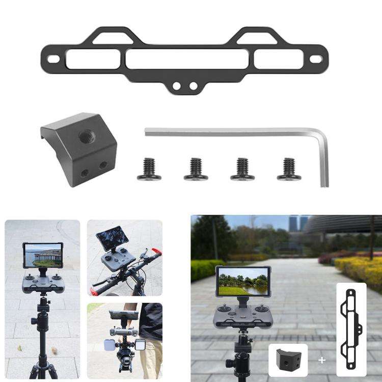 For DJI RC Pro 2 Aluminum Alloy 1/4-inch Tripod Adapter Mounting Bracket(Black)