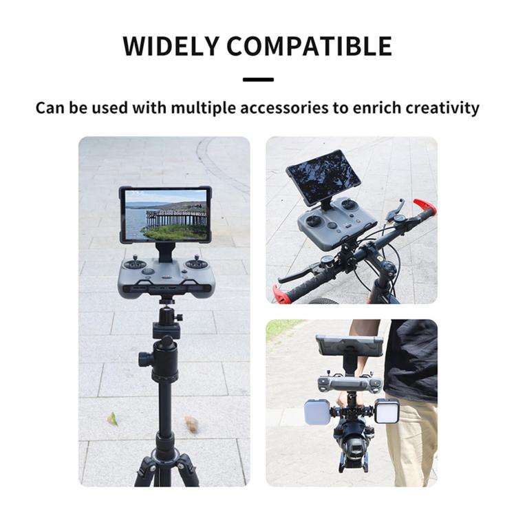 For DJI RC Pro 2 Aluminum Alloy 1/4-inch Tripod Adapter Mounting Bracket(Black)