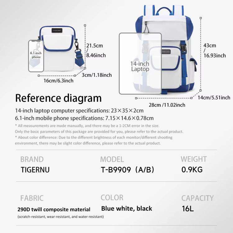 Tigernu School Backpack 14-Inch Laptop Bag With Flip-Top For Travel, Work & Daily Use Black Regular