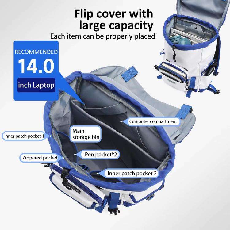Tigernu Detachable Split Design 2-In-1 Backpack 14-Inch Laptop Bag With Flip-Top For Travel, Work...