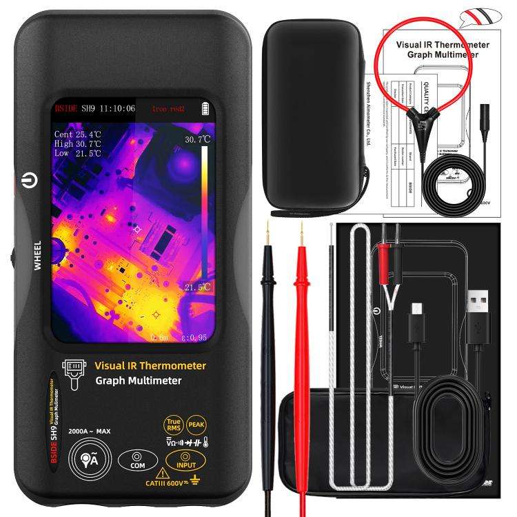 Standard+Flexible Coil BSIDE SH9 Infrared Thermal Imaging Multimeter Touchscreen High-Definition ...