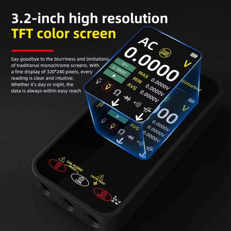 BSIDE S500 High-Precision Digital Graphic Recording Multimeter Color Screen 20000-Character Multi...