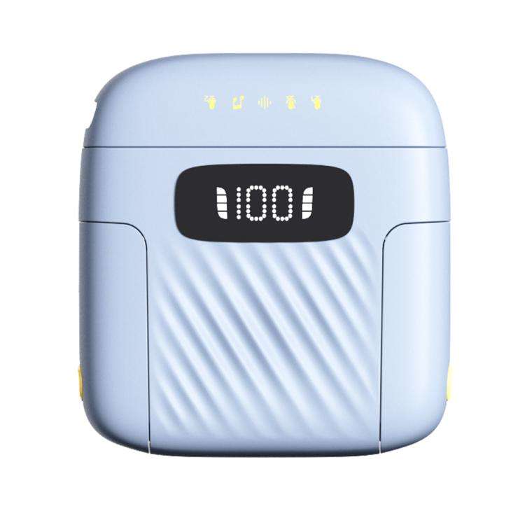 One To Two Mini Wireless Collar-clip Noise-cancelling Microphone With Charging Case(Blue)