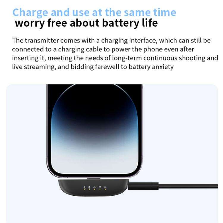 One To Two Mini Wireless Collar-clip Noise-cancelling Microphone With Charging Case(Black)