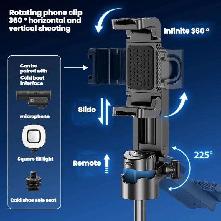 Portable Retractable Bluetooth Selfie Stick For Mobile Phones, Color: P15-H1 Black
