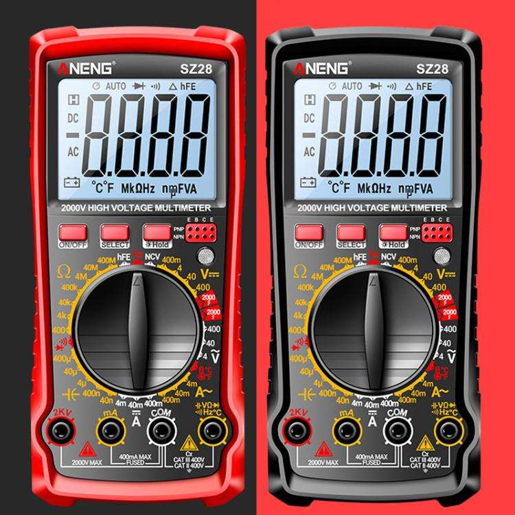 ANENG 2000V High Voltage High Precision Photovoltaic Digital Multimeter(SZ28 Black)