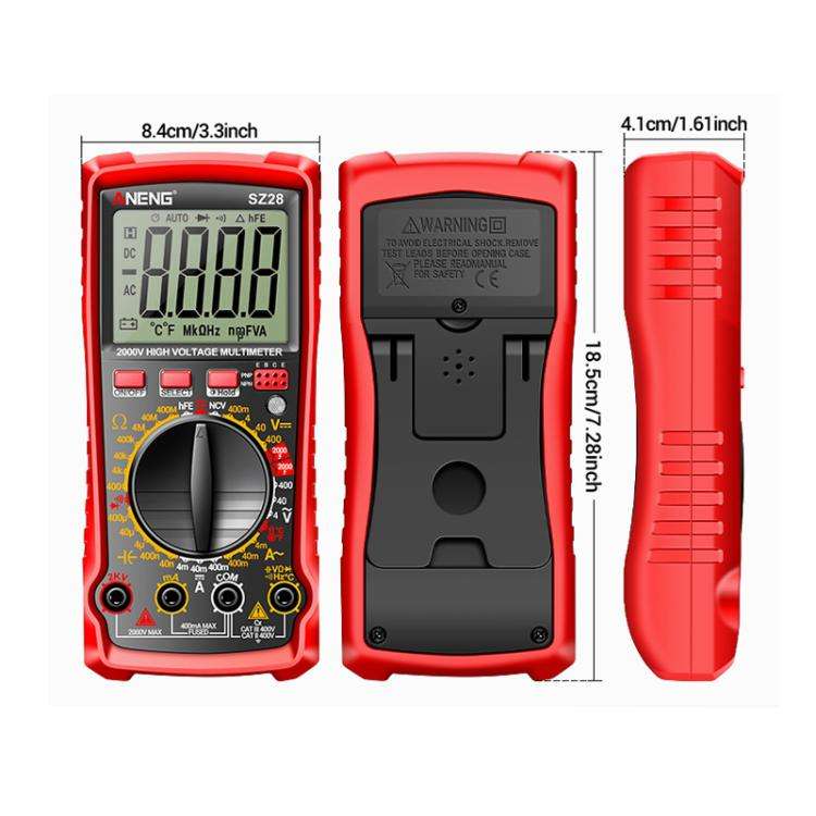 ANENG 2000V High Voltage High Precision Photovoltaic Digital Multimeter(SZ28 Black)