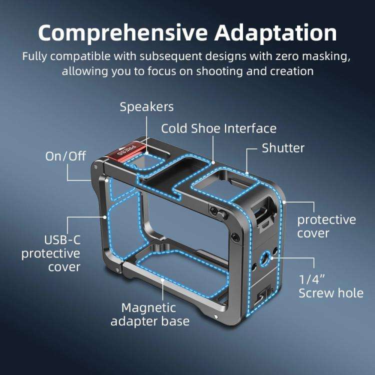 For DJI Action 5 Pro/Action 4/Action 3 Flymile Aluminum Alloy Camera Cage Protective Metal Frame(...