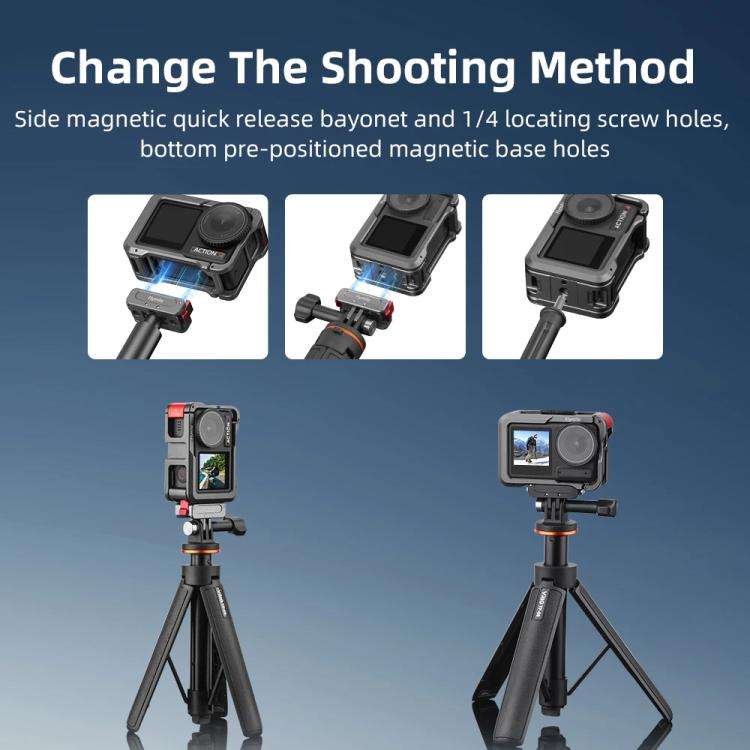 For DJI Action 5 Pro/Action 4/Action 3 Flymile Aluminum Alloy Camera Cage Protective Metal Frame(...