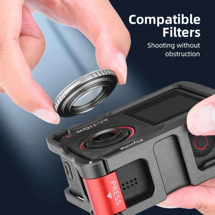 For DJI Action 5 Pro/Action 4/Action 3 Flymile Aluminum Alloy Camera Cage Protective Metal Frame(...