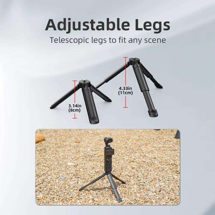 Flymile Extendable Mini Tripod With 1/4-Inch Screw For Action Cameras Phone Clip Set