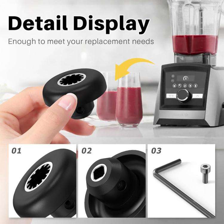 For Vitamix 5200 5006 5012 5057 Drive Socket Mushroom Head Blender Parts(Black)