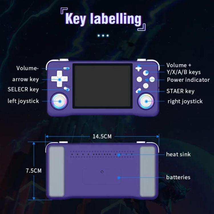 XF35H 3.5-Inch Retro Handheld Game Console With Linux System And RGB Light Pocket Video Game Play...