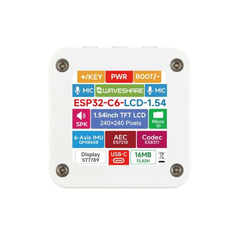 Waveshare ESP32-C6 1.54-Inch LCD Development Board 240×240 Resolution Supports Dual Microphones,...