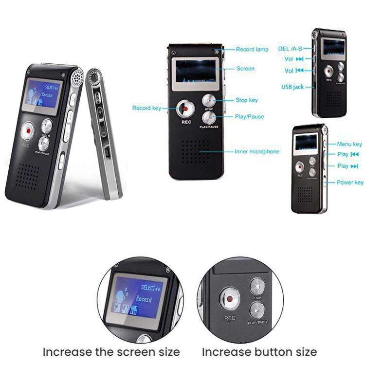 High-Definition Noise Reduction Control Ultra-Long Standby Conference Recorder, Size: 128GB(Black)