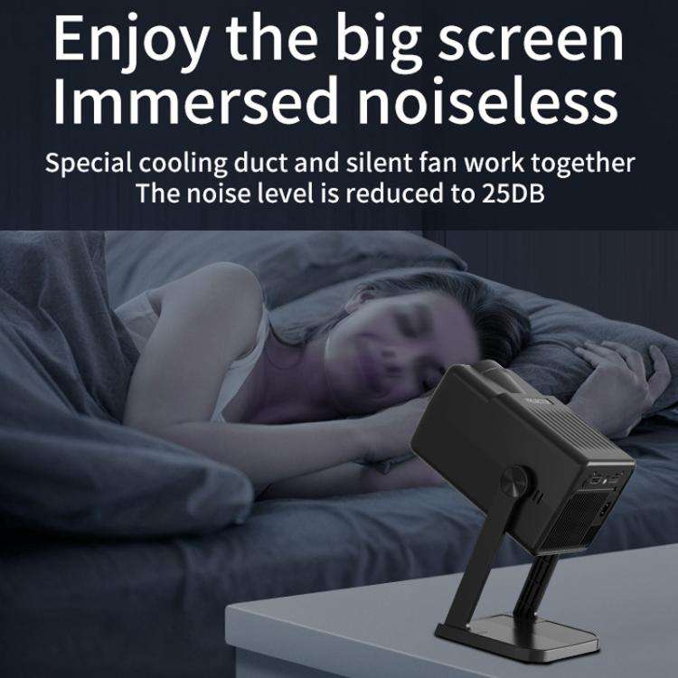 K300 Home 1080P Wireless Projector Mini 4K HD Smart Projector UK Plug(Black)