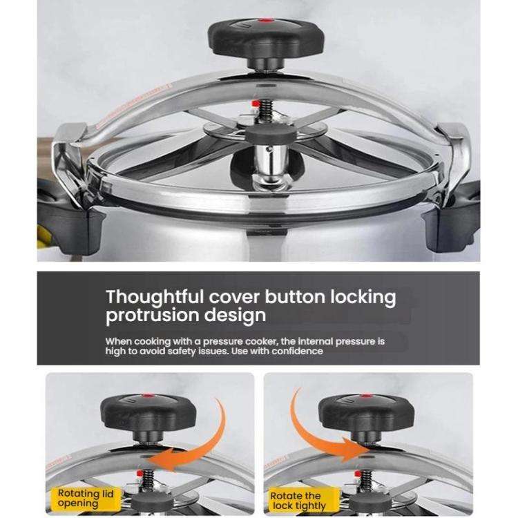 26cm/9L Aluminum Alloy Pressure Cooker with Secure Locking Lid, Explosion-Proof Design for Gas St...