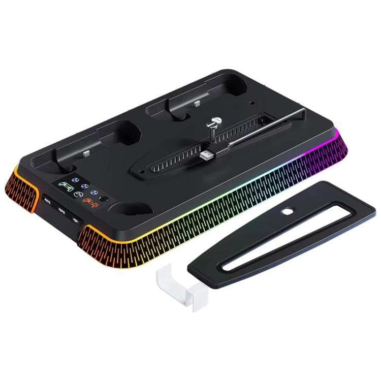 For PS5 Pro / PS5 Slim / PS5 Multifunctional Cooling Base With Dual Handle Charging Dock, Style: ...