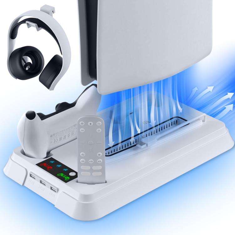 For PS5 Pro / PS5 Slim / PS5 Multifunctional Cooling Base With Dual Handle Charging Dock, Style: ...