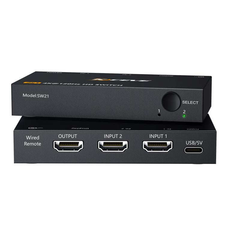 KCEVE SW21 2 In 1 Out HDMI Two-Way Switch 8K 60Hz HD Computer TV Video Splitter