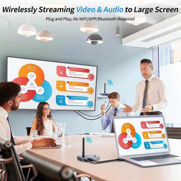 2 In 1 4K 30Hz Wireless HDMI Extender 100m Point To Point HD Video Transmitter, Transmitter+Receiver
