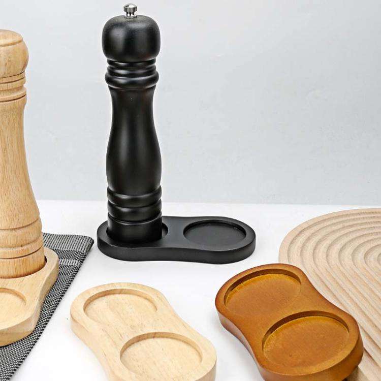 Wooden Base For Grinder Seasoning Product Storage Tray, Spec: Black 8-Letter