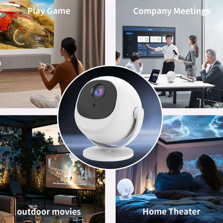 5G Dual-Band 4K High-Definition Intelligent Ball Android Projector(US Plug)