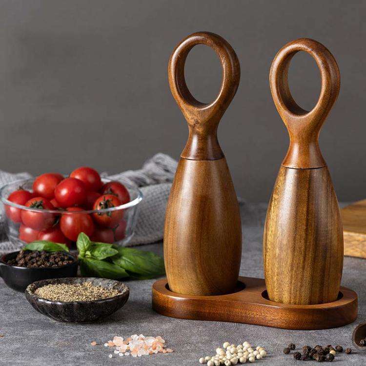 Single 7 Inch Manual Acacia Wood Ceramic Core Grinder Multi Purpose Grinder