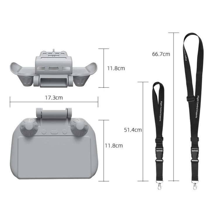 For DJI Mavic Air 2/Mavic 3 Pro BRDRC Remote Control Hood + Hanging Belt(2pcs /Set)