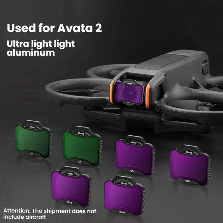 For DJI Avata 2 BRDRC Aluminum Frame Filter Accessories, Specification: ND8+ND16+ND32