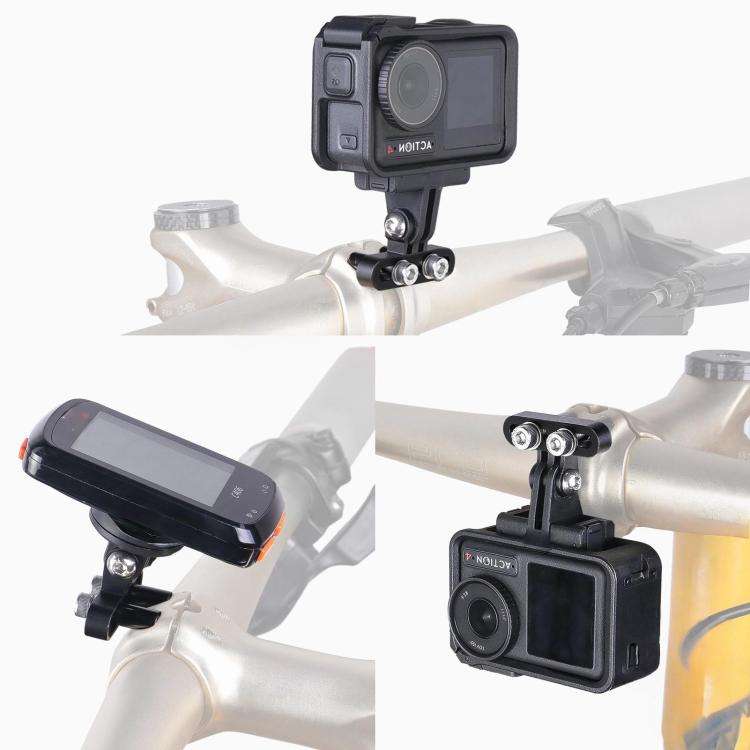 Bicycle Computer Stand Adjustable Angle Extension Rack Mountain Bike Sports Camera Stand(Black)