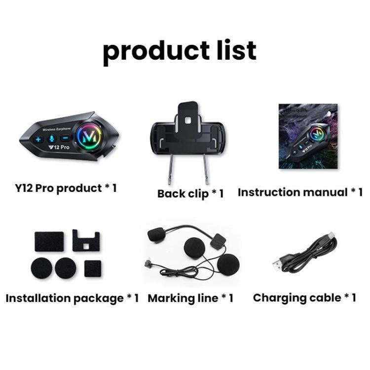 Motorcycle Helmet Waterproof Noise-reducing Headset(Hard Mic)