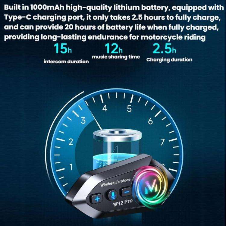Motorcycle Helmet Waterproof Noise-reducing Headset(Hard Mic)