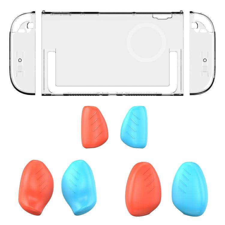 For Nintendo Switch 2 Split Design Crystal PC Protective Case with 3 Sizes Ergonomic Grips Clear+...