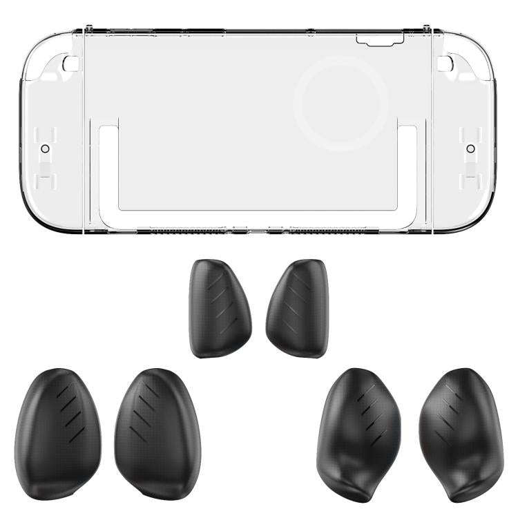 For Nintendo Switch 2 Split Design Crystal PC Protective Case with 3 Sizes Ergonomic Grips Clear+...