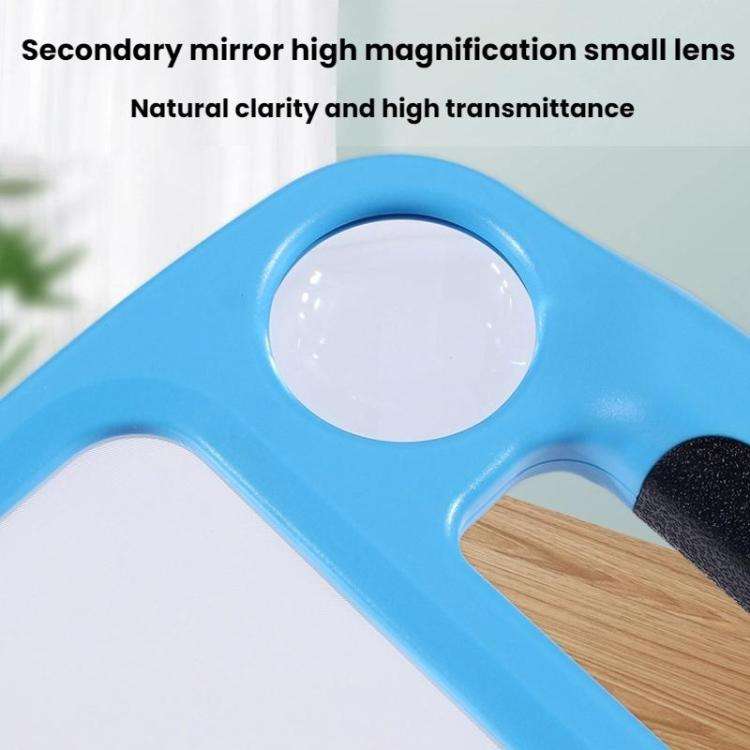 5/10X 48LEDs Magnifier 3 Colors Cold Warm Brightness Adjustment Handheld Loupe, Spec: Battery Blue