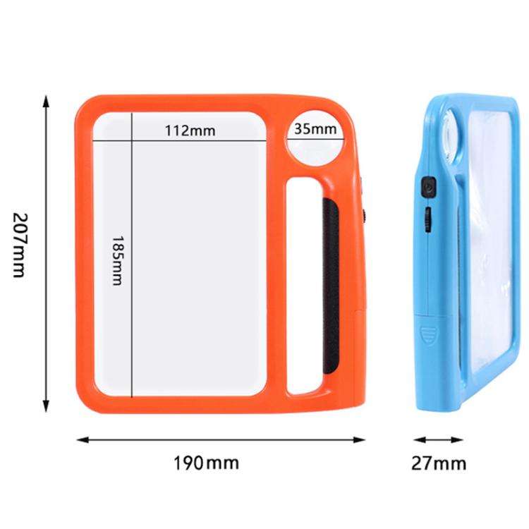 5/10X 48LEDs Magnifier 3 Colors Cold Warm Brightness Adjustment Handheld Loupe, Spec: Battery Orange