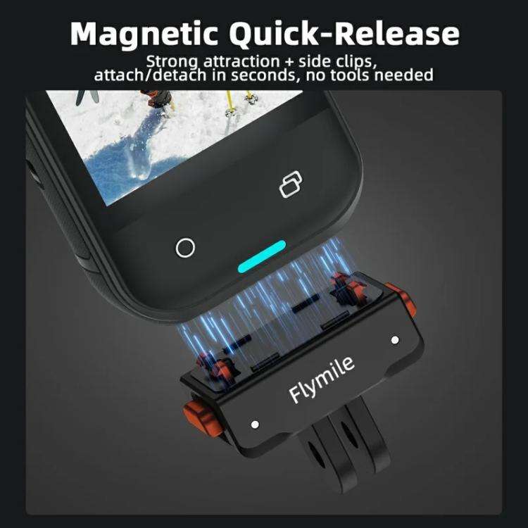 Flymile Plastic Magnetic Quick-Release Base For Insta360 Ace Pro 2/X5/X4/X3/X2/Ace Pro/Ace(Black)