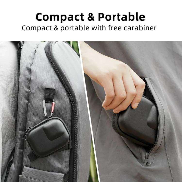 Flymile PU Mini Camera Case with Carabiner For Caged DJI Action 3/4/5 Pro/Insta360 Ace Pro 2/1/Go...