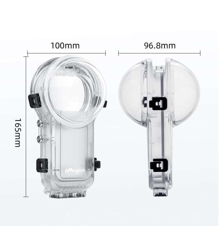 For Insta360 X5 AMagisn 60m/196ft Diving Case Quick-Release Full Invisible Waterproof Underwater ...