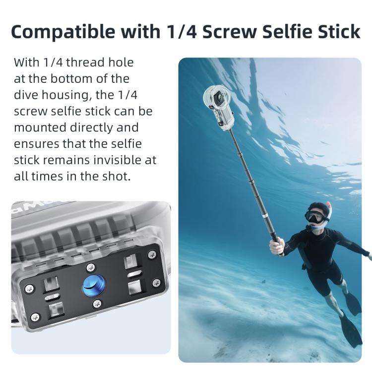 For Insta360 X5 AMagisn 60m/196ft Diving Case Quick-Release Full Invisible Waterproof Underwater ...