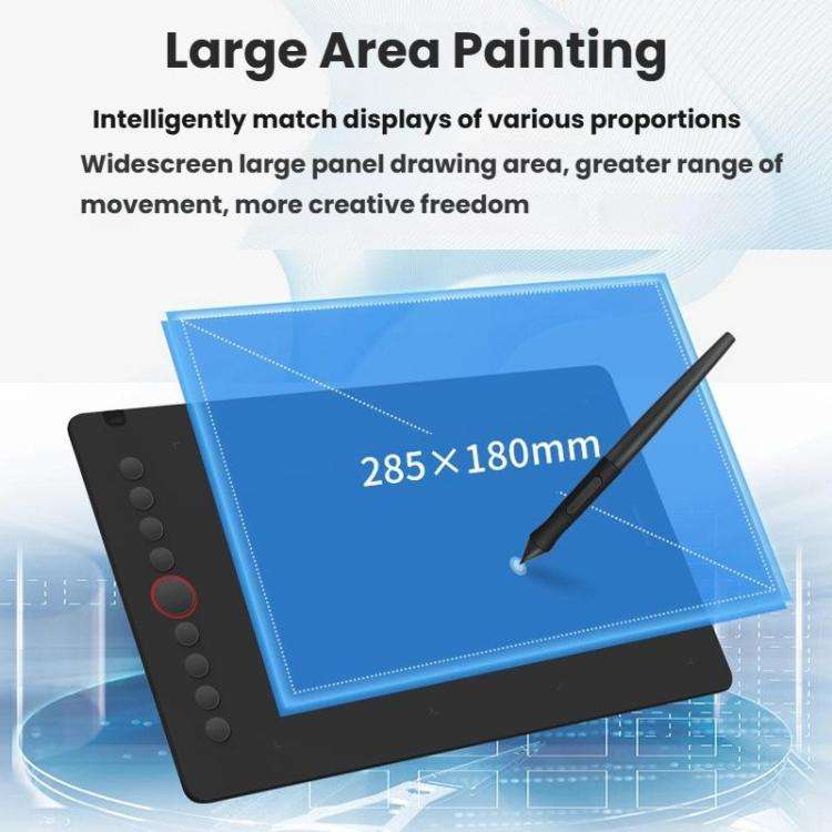 10Moons I6 Digital Drawing Tablet Compatible With Mobile Phones Computers(Black)