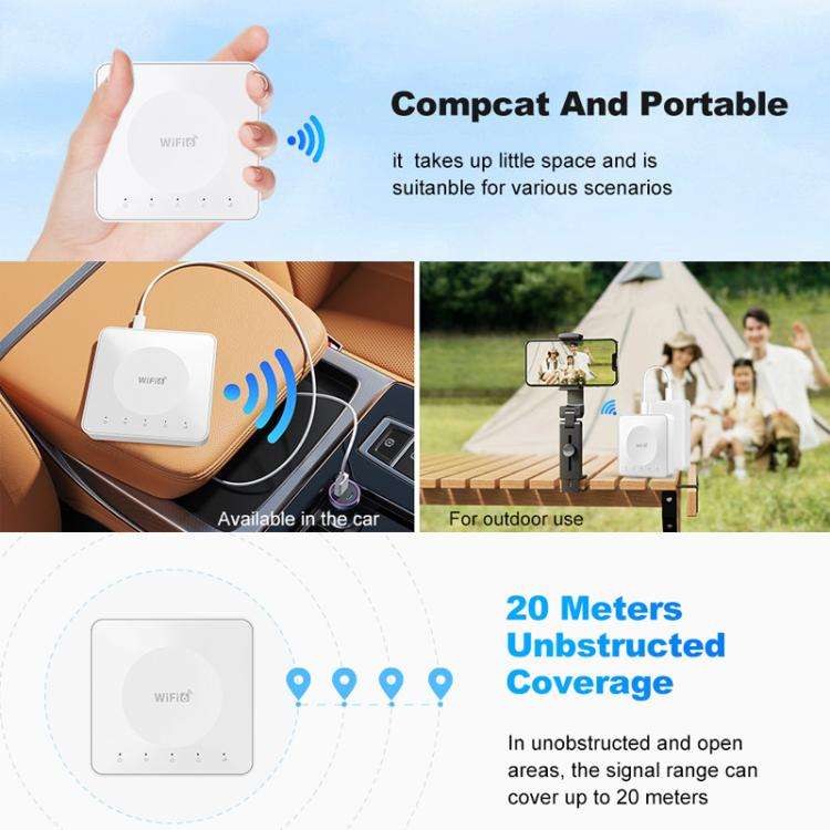 E8 4G Mini CPE Wireless Plug Card Router Dual Network Port WiFi6 Wireless Hotspot(White)