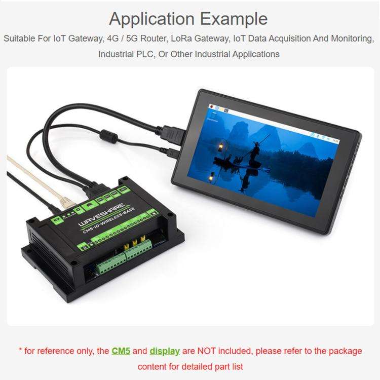Waveshare Industrial Expansion Module For Raspberry Pi CM5: 4G/5G/LoRa Expansion Board(34618)