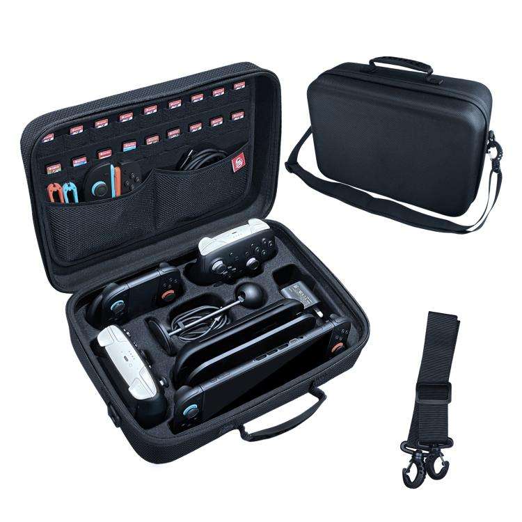 For Nintendo Switch 2 JYS All-in-One Storage Carrying Case Organizer with Shoulder Strap Fits Doc...