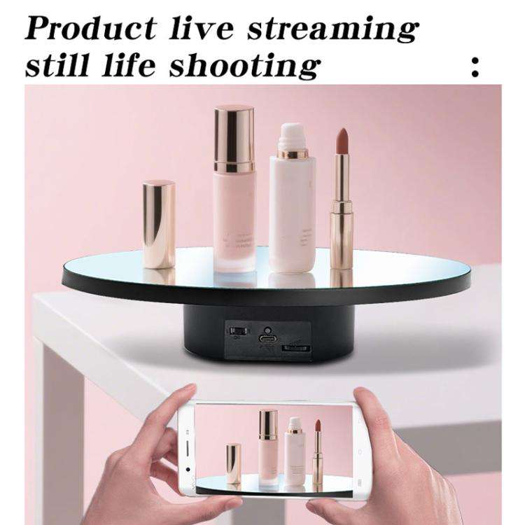 Multi-purpose Mirror Electric Rotating Disc Battery / USB Powered Photography Live Display Stand,...
