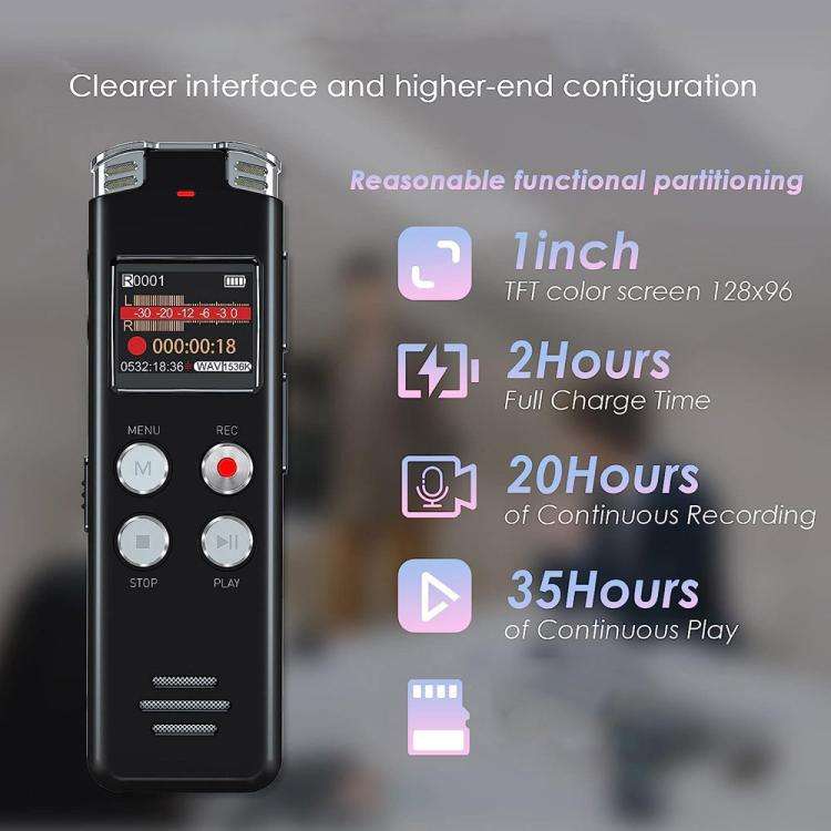 Portable HD Noise-Cancelling Voice-Activated Digital Voice Recorder For Conferences, Capacity: 64GB